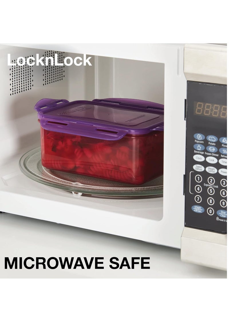 لوك آند لوك علبة طعام مستطيلة محكمة الغلق صديقة للبيئة من لوك  & لوك بسعة 850 مل - آمنة للاستخدام في الميكروويف والفريزر وغسالة الأطباق - Image 3