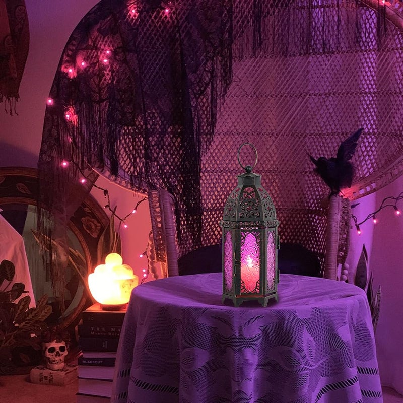 NEEDOMO Halloween Decorations,11'' Moroccan Lanterns Decorative Indoor & Outdoor, Vintage Christmas Candle Holder, Metal Lanterns Decorative, Table, Patio, Porch, Shelf, Christmas Spring Home Decor - Image 4