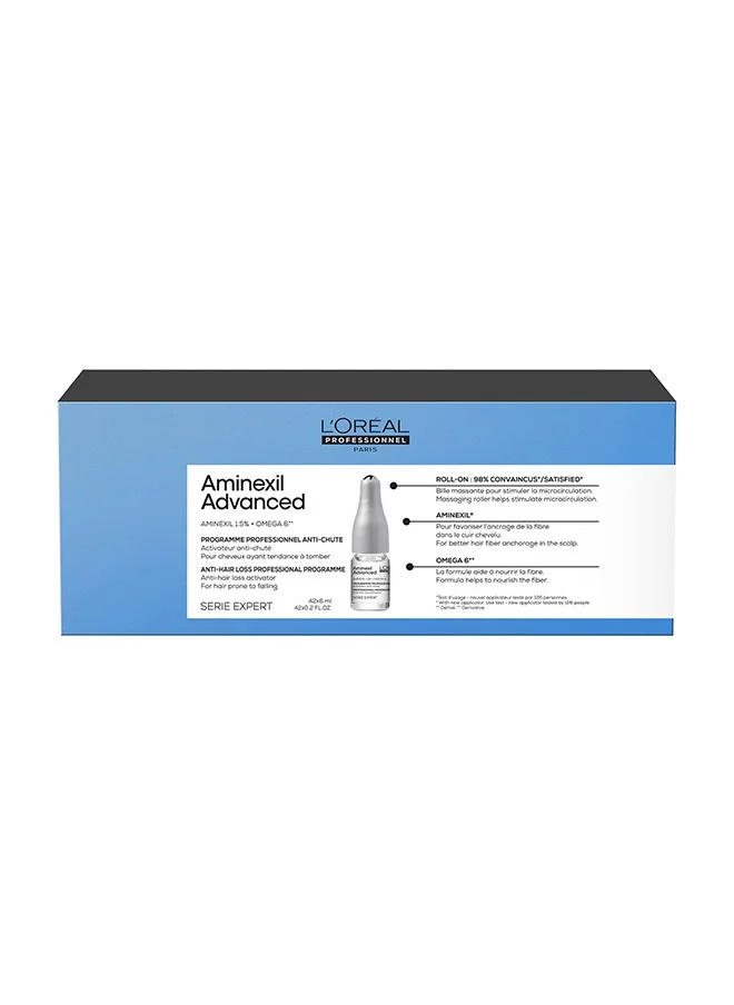 L'Oréal Professionnel Aminexil Advanced Anti-Hair Loss Activator Programme, 42X6ml