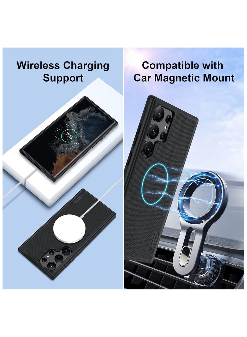 Nillkin Case Cover Super Frosted Pro  Magnetic Wireless Charging  Case Anti-Scratch & Slip For Samsung Galaxy S23 Ultra (Black) - Image 4