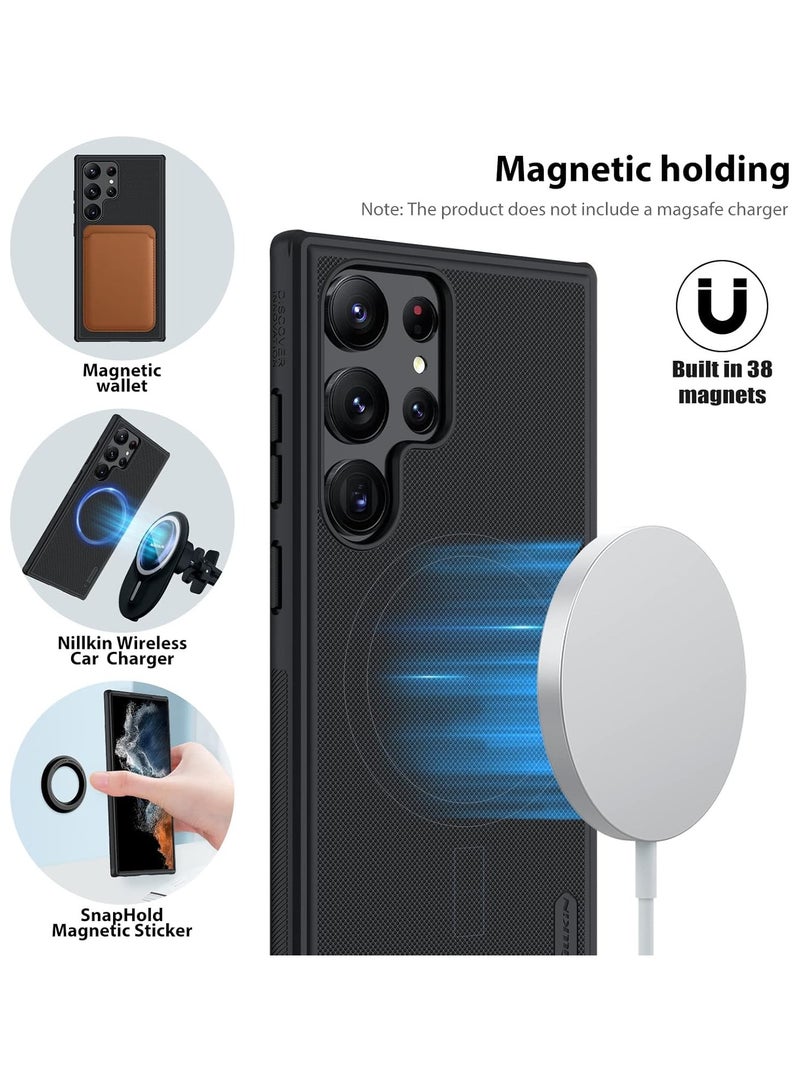 Nillkin Case Cover Super Frosted Pro  Magnetic Wireless Charging  Case Anti-Scratch & Slip For Samsung Galaxy S23 Ultra (Black) - Image 3