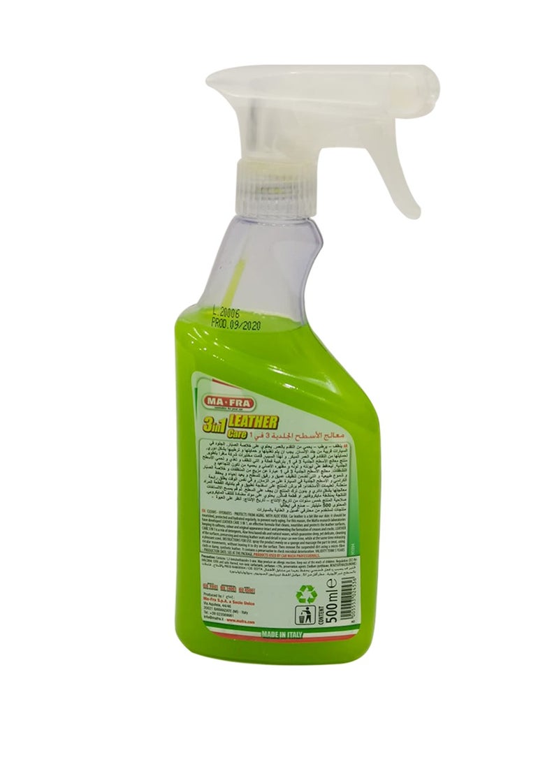 مافرا ما-فرا 3 في 1 منظف ومرطب للعناية بالجلد مع الألوفيرا - 500 مل (عبوة من 5 قطع) | مجموعة العناية الاحترافية بالسيارات الإيطالية | ينظف ويرطب ويحمي مقاعد وأجزاء داخلية السيارات الجلدية الأصلية والصناعية - عبوة اقتصادية من 5 قطع - Image 3