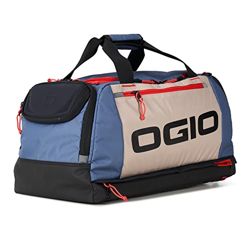 Ogio حقيبة دوفل للياقة البدنية OGIO سعة 35 لتر، بني/أزرق/أحمر - Image 1