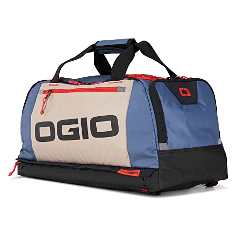 Ogio حقيبة دوفل للياقة البدنية OGIO سعة 35 لتر، بني/أزرق/أحمر - Image 3