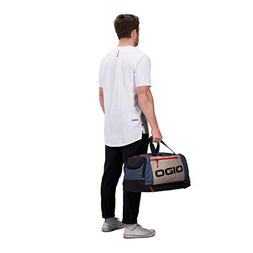 Ogio حقيبة دوفل للياقة البدنية OGIO سعة 35 لتر، بني/أزرق/أحمر - Image 5