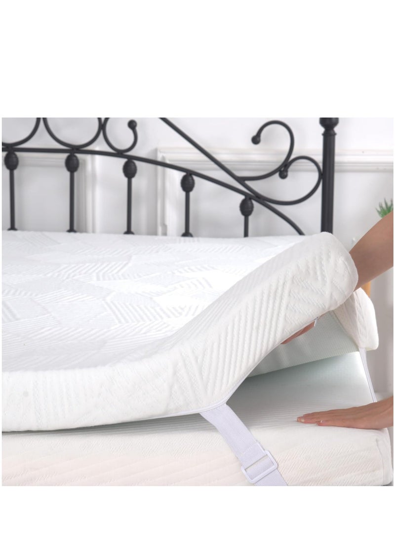 The Home Mart Home Mart 3-Inch King Gel Infused Memory Foam Mattress Topper, Cooling Bed Topper with Removable Cover, Soft & Pain Relief, Breathable, CertiPUR-US & Oeko-Tex Certified, 180x200  - Image 1