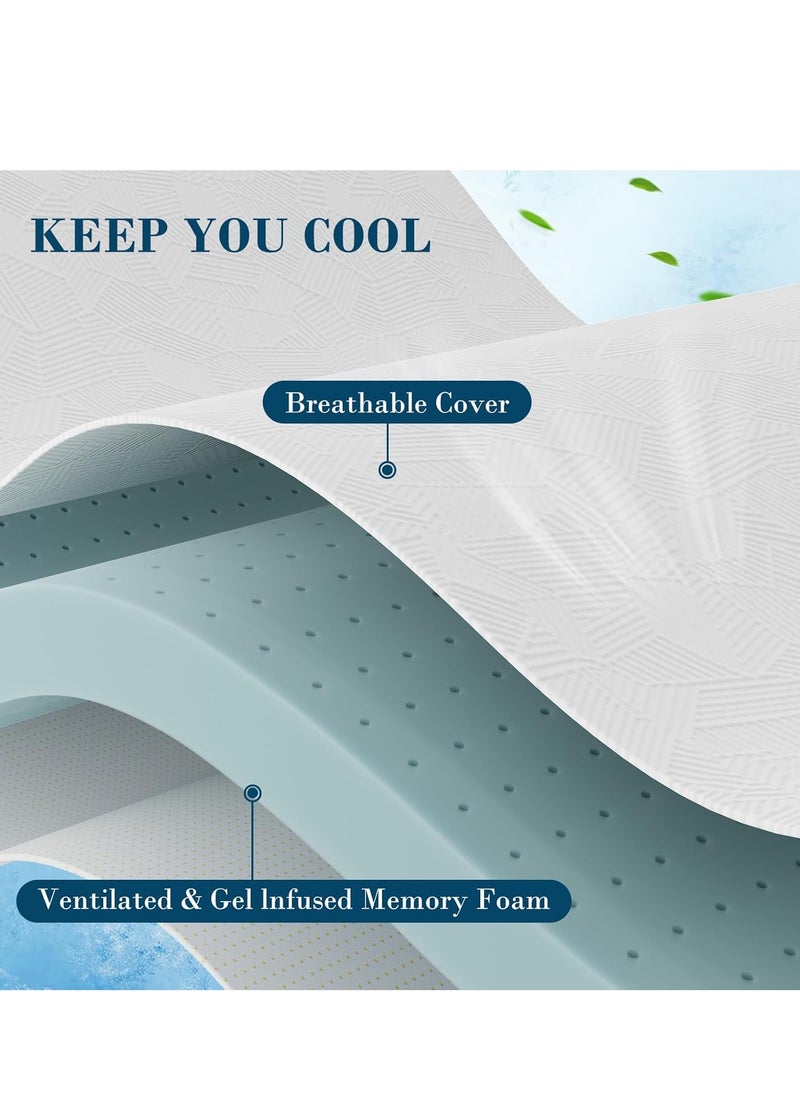 The Home Mart Home Mart 3-Inch King Gel Infused Memory Foam Mattress Topper, Cooling Bed Topper with Removable Cover, Soft & Pain Relief, Breathable, CertiPUR-US & Oeko-Tex Certified, 180x200  - Image 2