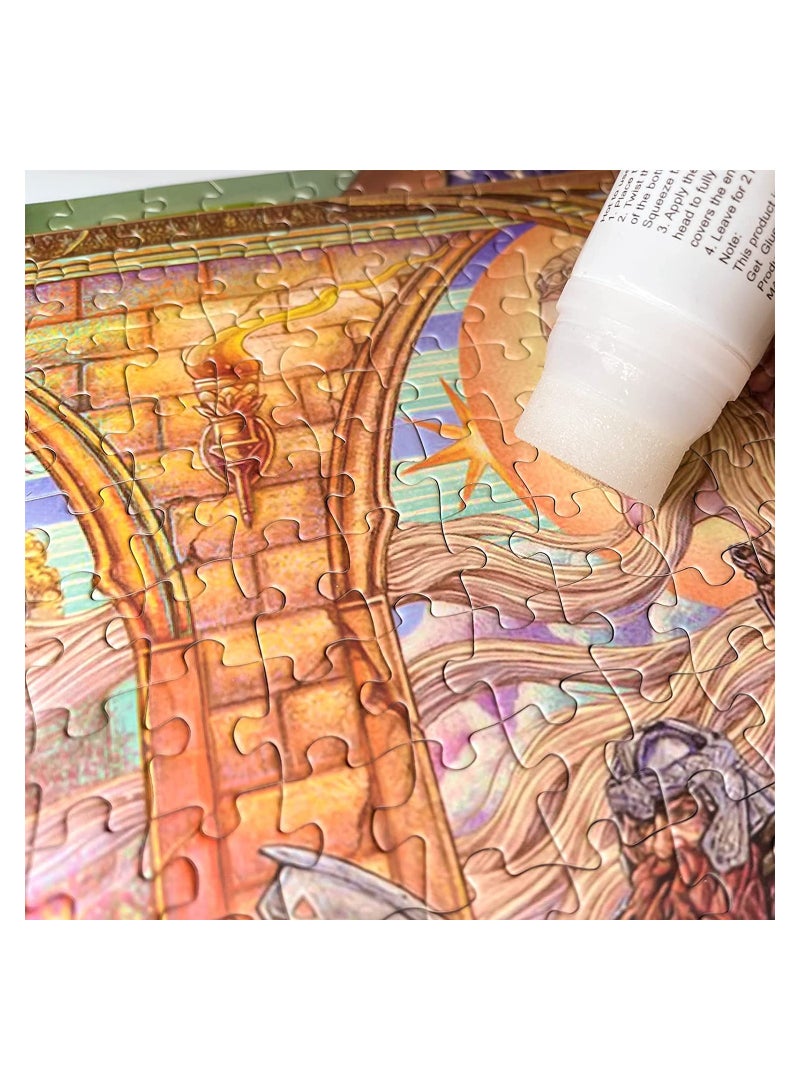 SOLARAE 100ML Puzzle Glue Clear with New Sponge Head,Water-Soluble Puzzle Glue for 1000/2000 Pieces Puzzles, Non-Toxic and Quick Dry - Image 2