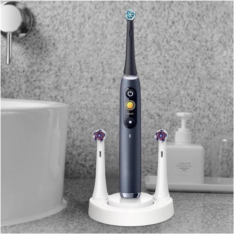 Electric Toothbrush Holder White Sturdy Durable Material - Compact Space-saving Oral B IO Compatible for Bathroom Daily Oral Care - Image 5