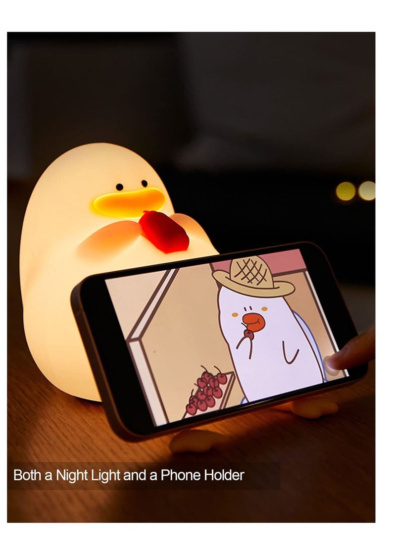 SYOSI Happy Duck Kids Night Light, Premium Silicone Nightlight for Kids, Cute and Dimmable Silicone Lamp for Soothing Bedtime Ambiance - Image 4