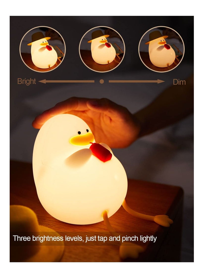 SYOSI Happy Duck Kids Night Light, Premium Silicone Nightlight for Kids, Cute and Dimmable Silicone Lamp for Soothing Bedtime Ambiance - Image 3