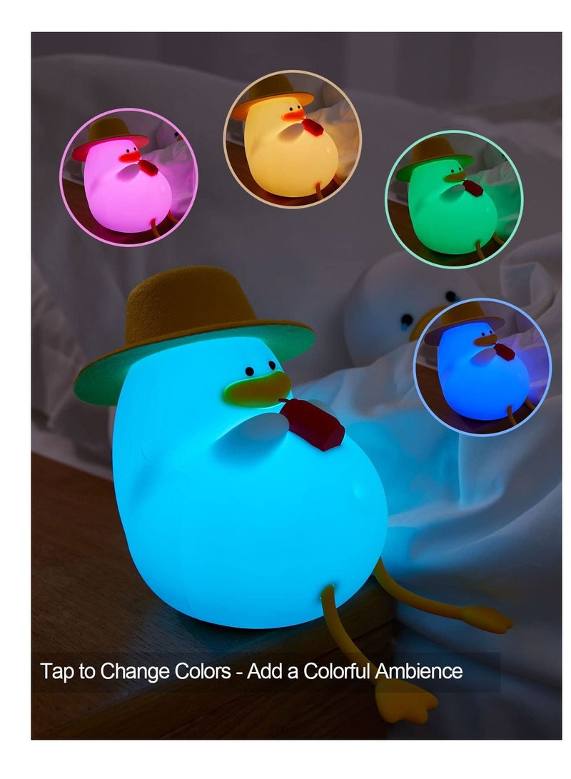 SYOSI Happy Duck Kids Night Light, Premium Silicone Nightlight for Kids, Cute and Dimmable Silicone Lamp for Soothing Bedtime Ambiance - Image 2