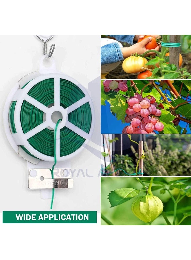 Royal Apex Multipurpose Garden Twine Wire Plant Ties Heavy-Duty Plastic-Coated Twist Cord For Tree Climbing Holding Gardening Metal Twisted String Reel With Cutter (30M) - Image 5