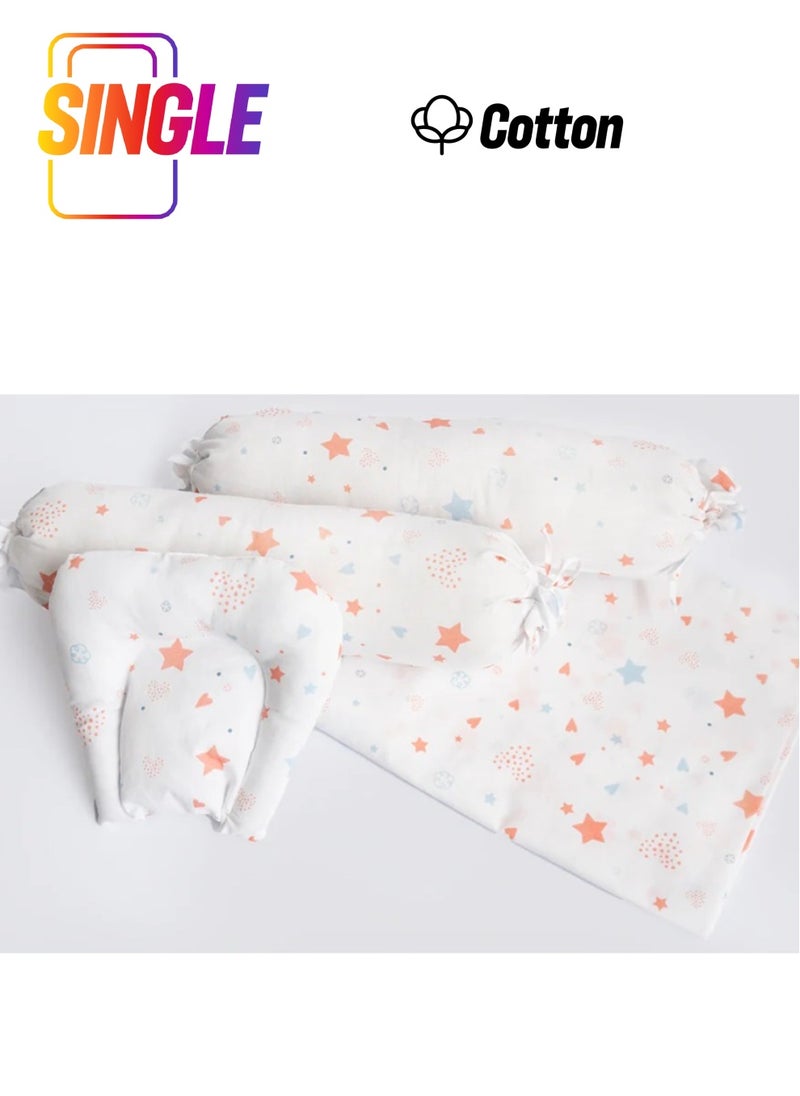 Yellow Doodle - Yellow Doodle Cot Bedsheet Set - Fairy Dust - Image 1