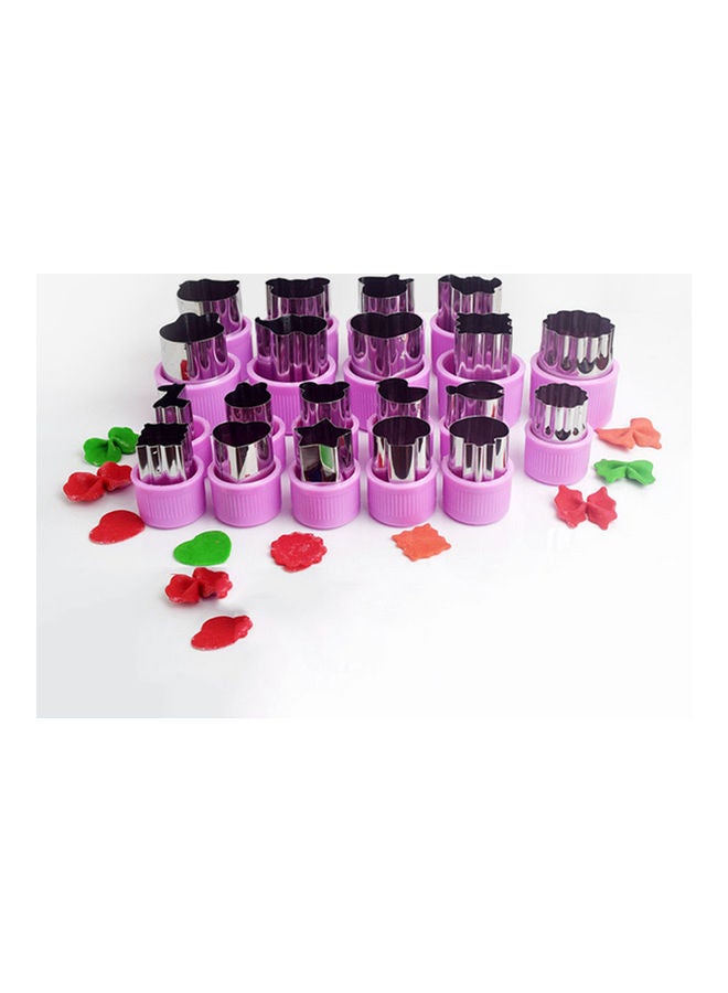 NIBEMINENT 20-Piece Various Shape Mould for Bakeware Purple/Silver 21.5 x 4.7 6cm  - Image 1