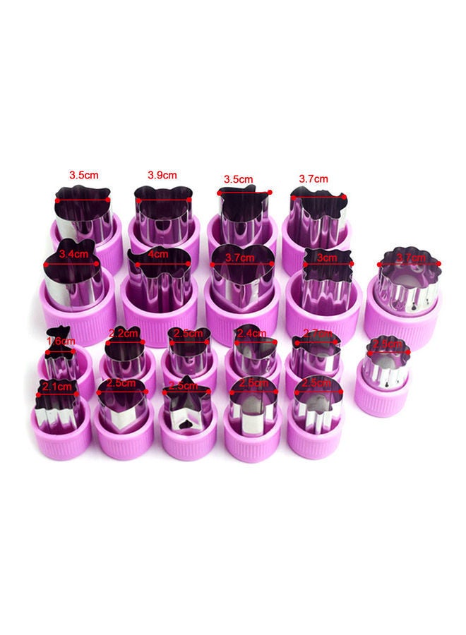 NIBEMINENT 20-Piece Various Shape Mould for Bakeware Purple/Silver 21.5 x 4.7 6cm  - Image 2