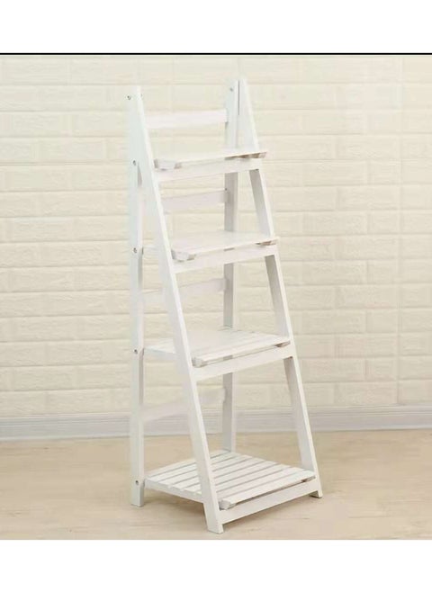Plant Stand 4 Tier Foldable Wooden Stand Sturdy & Durable Ladder Shelf Multipurpose Shelves Display Stand for Bookshelf Space Saving & Stylish