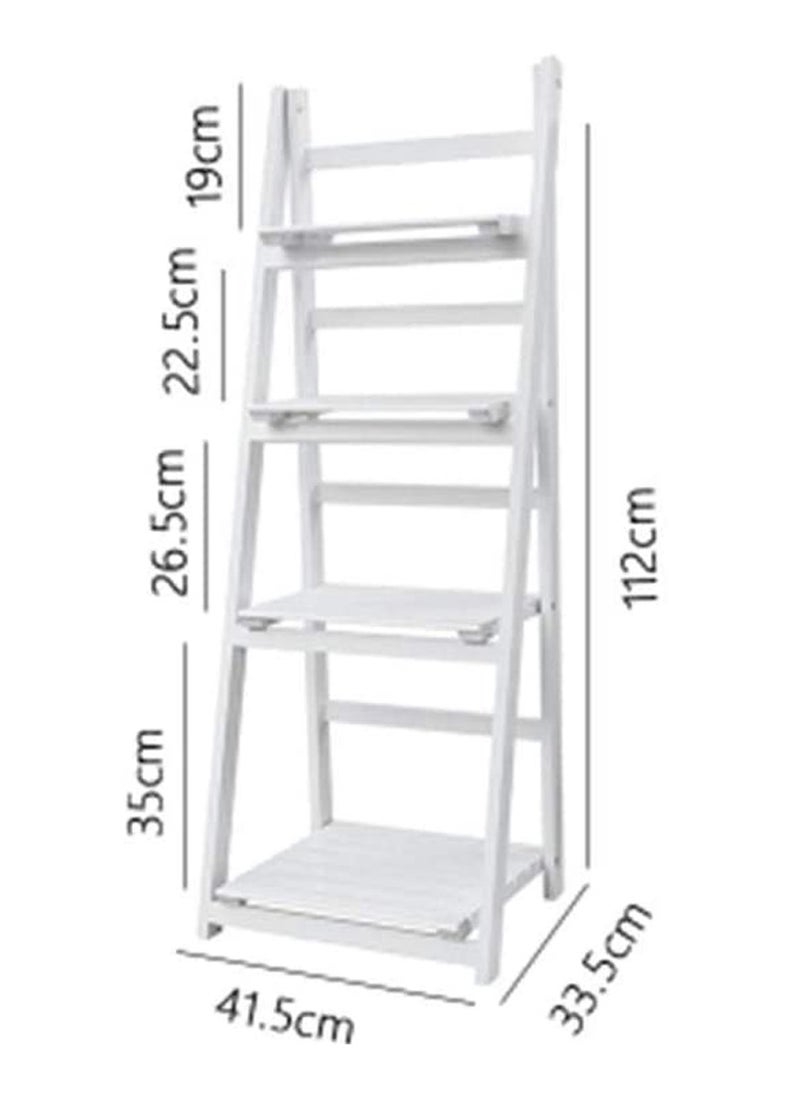 Plant Stand 4 Tier Foldable Wooden Stand Sturdy & Durable Ladder Shelf Multipurpose Shelves Display Stand for Bookshelf Space Saving & Stylish