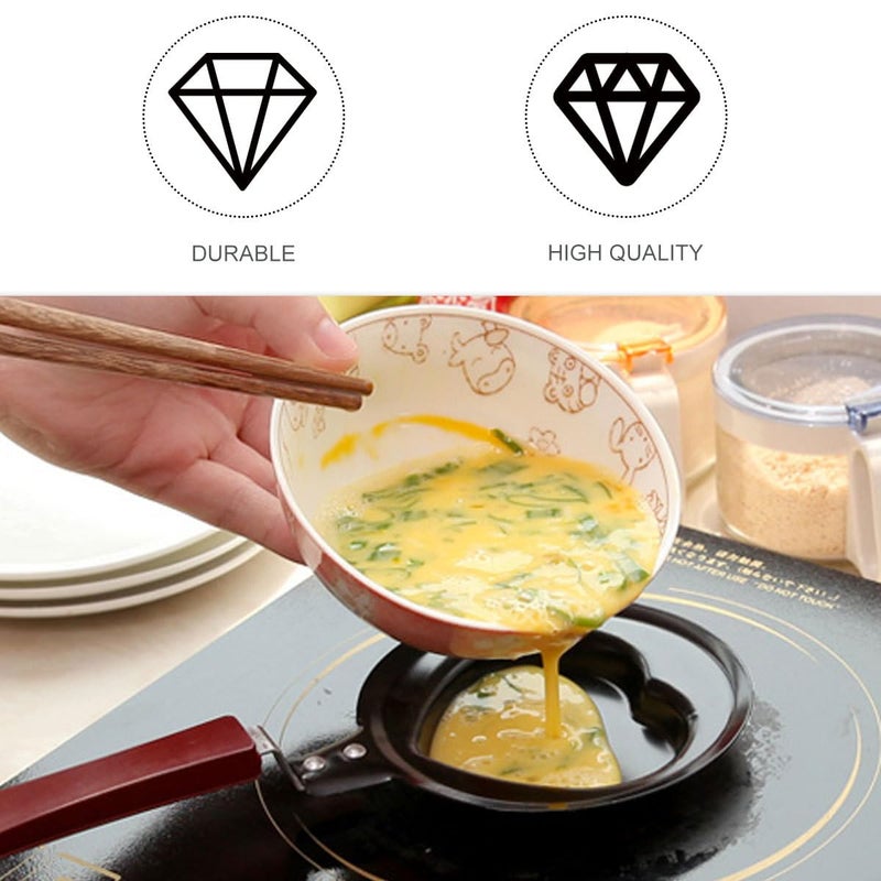 2 Pcs Mini Heart Shaped Nonstick Omelette Pan For Breakfast Pancake - Image 4