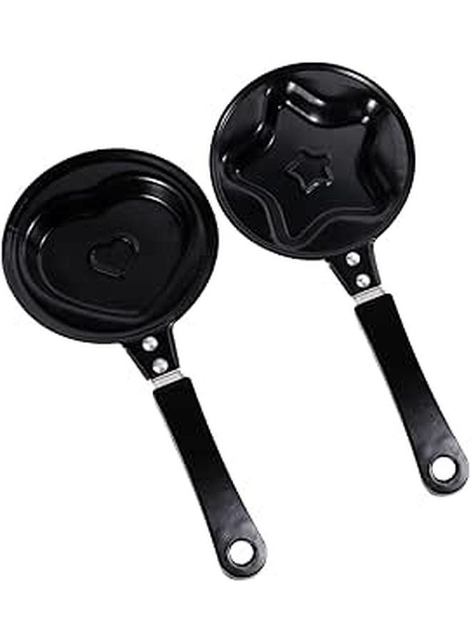 2 Pcs Mini Heart Shaped Nonstick Omelette Pan For Breakfast Pancake - Image 1