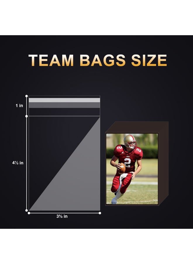 Comnge 500ct Resealable Team Bags - Secure Storage Sleeves for Standard Trading Cards, Standard Toploaders, Magnetic Card Holder (35pt-130pt) Organize, Protect & Transport Card Collections - Image 2