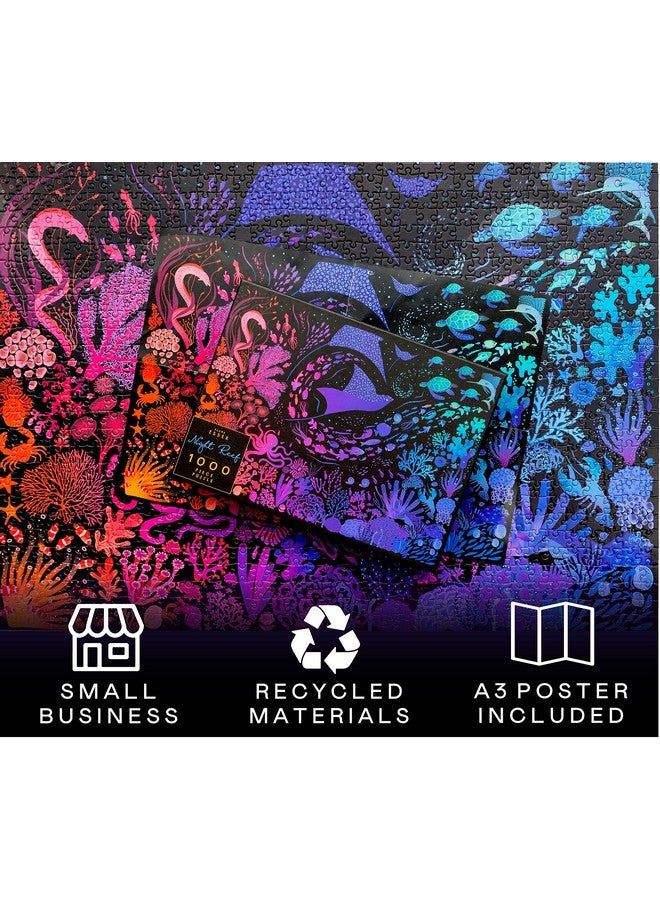 Puzzles For Adults 1000 Pieces And Up Night Reef ; 1000 Piece Puzzle For Adults ; Jigsaw Puzzles 1000 Pieces ; Coral Ocean Sea And Shark Puzzle ; Puzzles Size 28 X 20 Inches - Image 5
