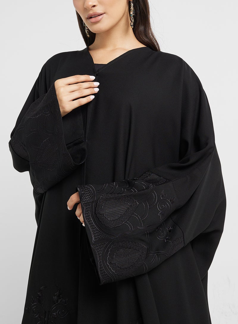 hayas closet V-Neck Flared Sleeve Abaya - Image 3