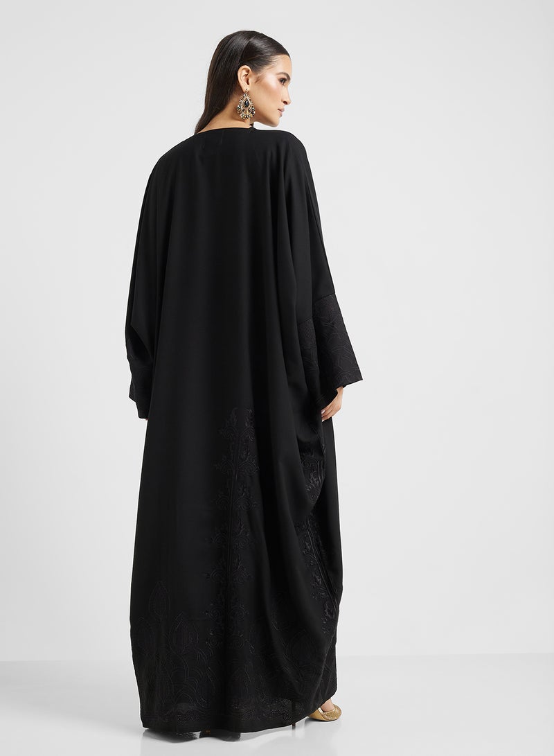 hayas closet V-Neck Flared Sleeve Abaya - Image 2