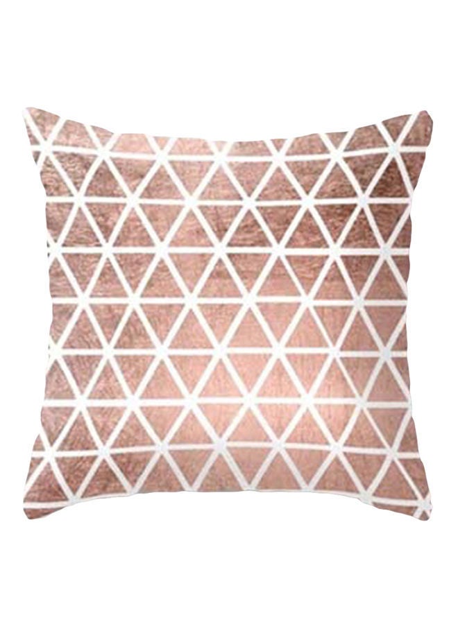 NIBEMINENT Geometric Striped Flower Throw Pillow Cover Brown/White 45x45centimeter 