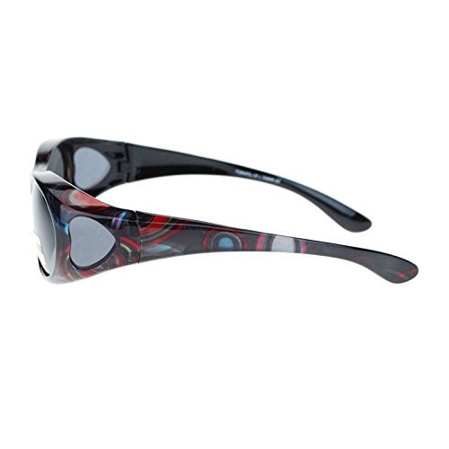 SA106 Womens Glare Blocking Polarized Lens 60mm Fit Over Oval Sunglasses Dark Red - Image 3