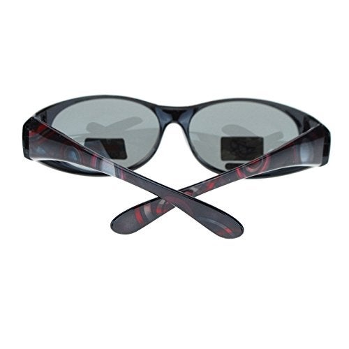 SA106 Womens Glare Blocking Polarized Lens 60mm Fit Over Oval Sunglasses Dark Red - Image 4