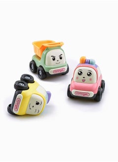 Y&D Toy Cars, 3 Pack Pull Back Car Toys, Plastic Vehicle Set Party Favor for Boys, Preschool Educational Toys Kids Toddlers Birthday Game Gift, Random Color  - Image 1