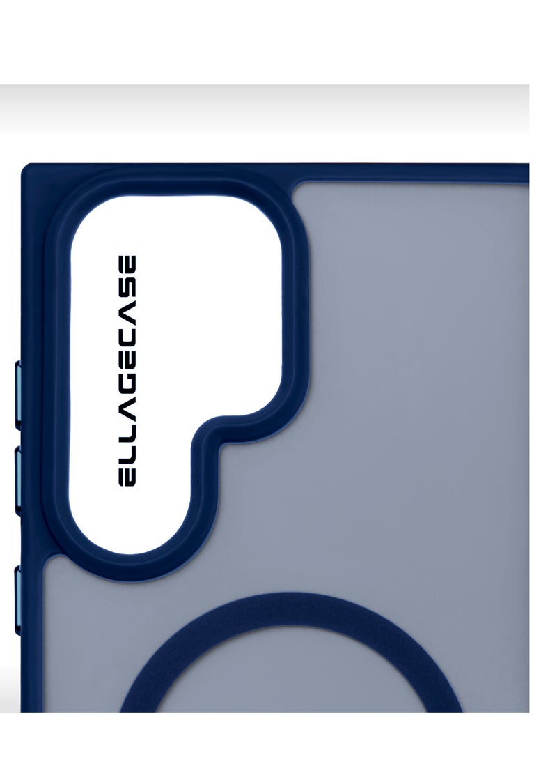 ELLAGECASE - Blue Stylish Case for Samsung Galaxy S25 Ultra, Solid Camera Protection, Shockproof, Enhanced Protection, Compatible with MagSafe and Wireless Charging - Image 1