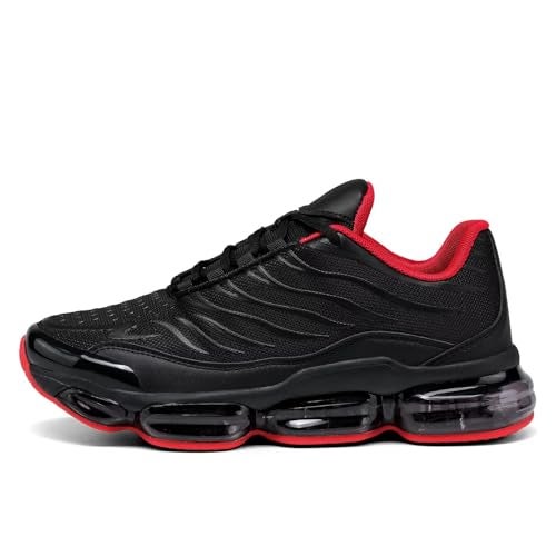 Socviis Mens Air Running Shoes Non Slip Workout Casual Sport Walking Shoes Basketball Sneakers Fashion Tennis Fitness Trainers BlackRed - Image 3