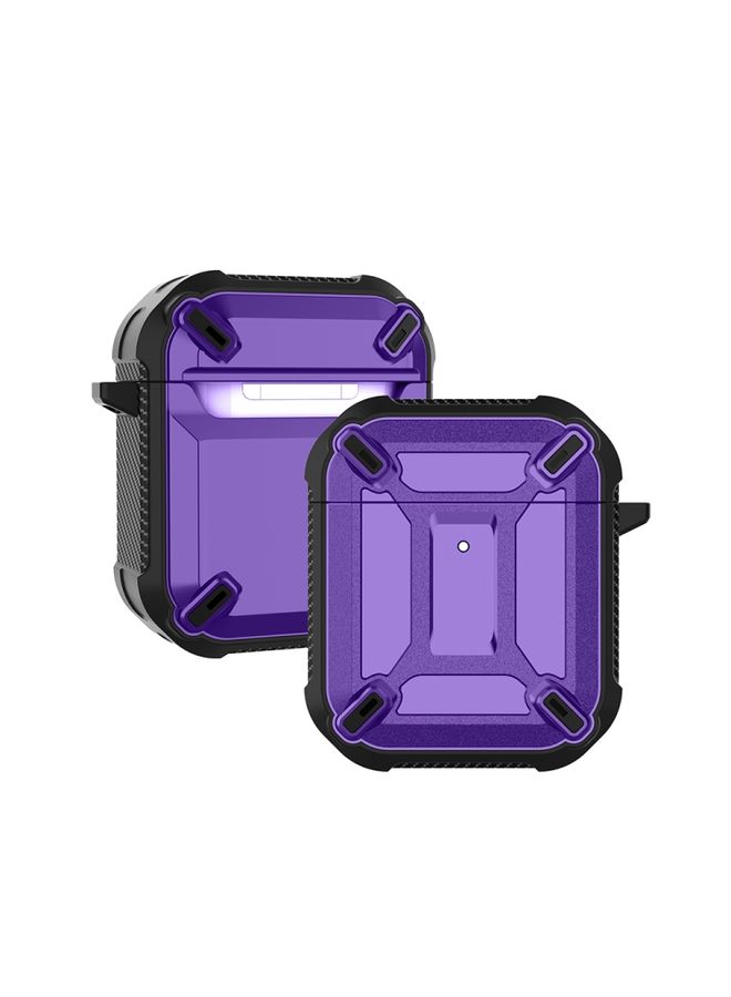 Raxoom Case Cover Wireless Earphones Shockproof King Kong Armor Silicone Protective Case For AirPods 1/2 Purple