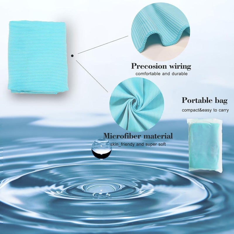 Quick Dry Turkish Beach Towel - Oversized Microfiber Towel (Sky Blue) - Image 3