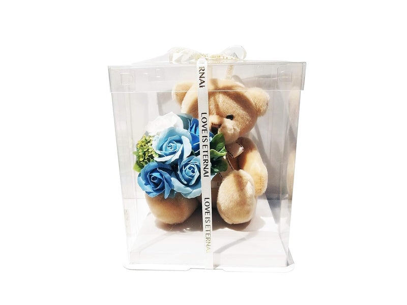 Northland Teddy and Flowers Gift Set in which Flowers Petals are Fragrance soap Set for Valentines Day - Image 1