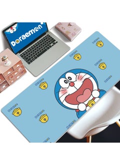 Blue Fat Doraemon Oversized Mouse Pad Cute Ding-dang Cat Office Desk Pad Keyboard Pad Wholesale-Color:900x400x4mm-Pattern:Jingle Cat