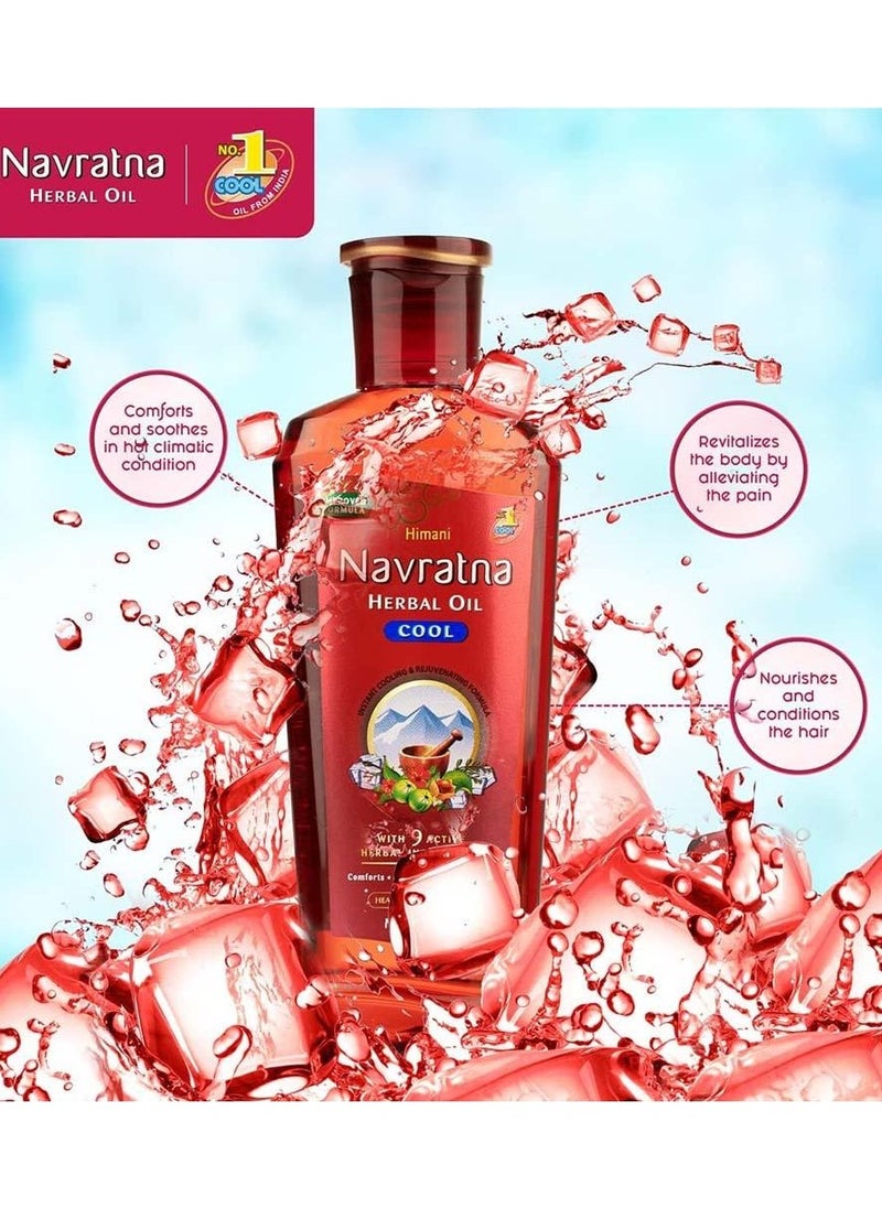 Navratna Refreshing Herbal Head & Body Massage Oil - 500+100ml  - Image 2