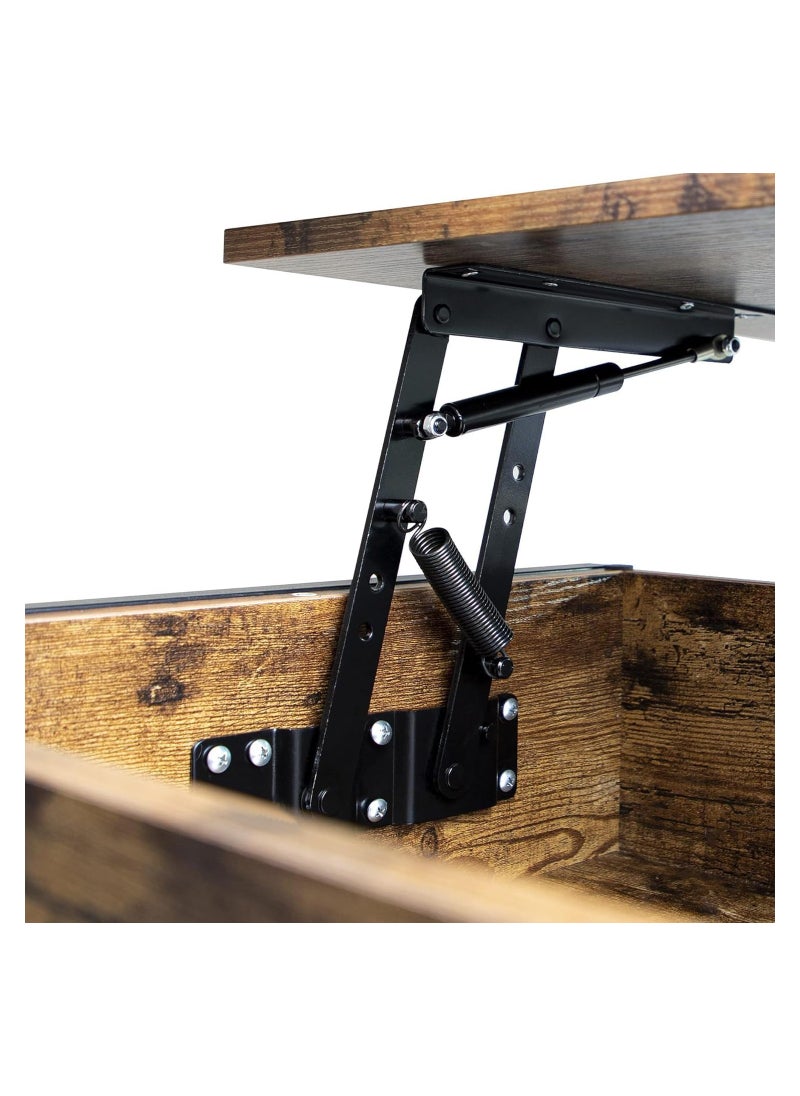 Royal Polar - Lift Top Coffee Tables for Living Room, Industrial Wood Storage Shelf Cabinet for Living Room Reception Room Office Coffee Table with op-Up Storage, Open Shelf Rising Center/End Table for Living Room - Image 1