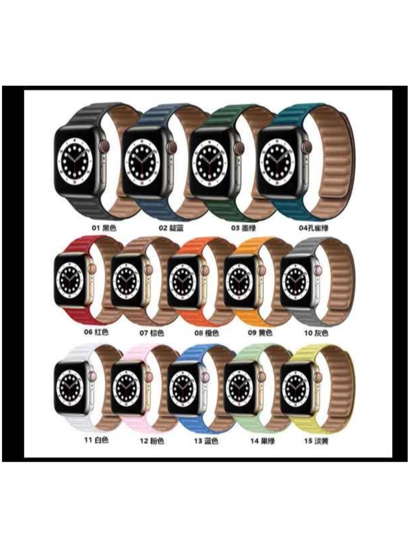 Gravity Compatible with Apple Watch Band 45mm,Genuine Leather Watch Strap Replacement for Apple Watch Series 7/ - Image 4