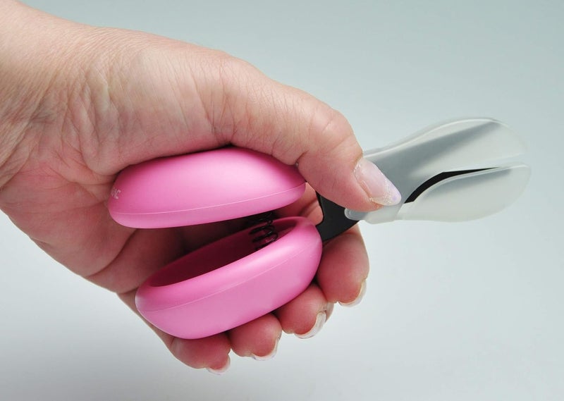 HARAC Adapted Safety Scissors - Tabletop Scissors for Toddlers, Kids, Seniors, Special Needs, and Injury Recovery - Spring Loaded Ambidextrous Handle, Non-Stick Blade, Made in Japan, Pink - Image 5
