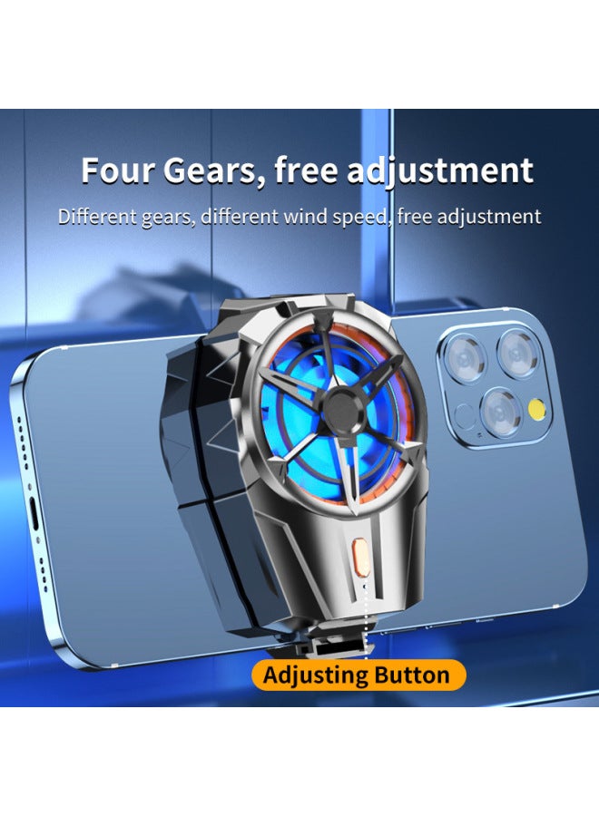 Direct Mobile Phone Radiator Air-cooled Cooling Film Back Clip Mute Android Ping Fruit Universal-Color:X52a Plug-in Material Black - Image 3