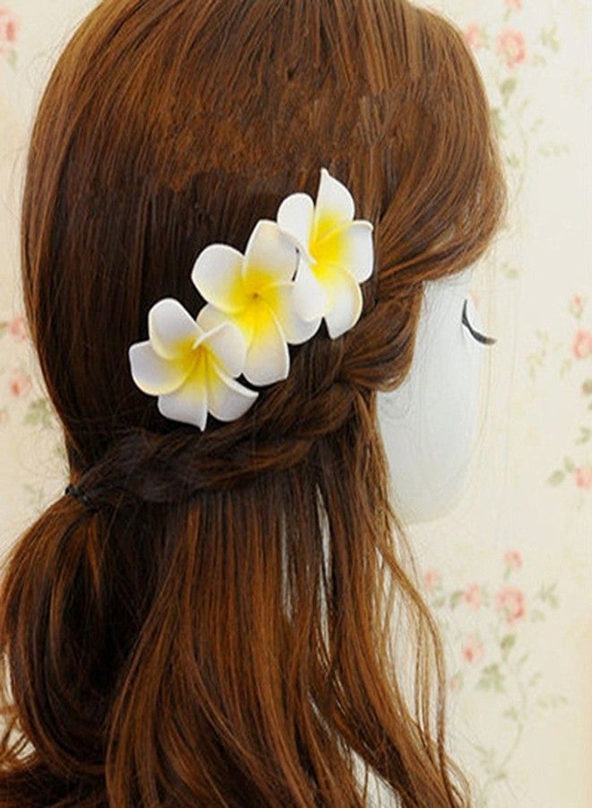 Hustar 10 Pcs 5CM Artificial Hawaiian Plumeria Flower Hair Clips Hair Accessories for Beach Fancy Dress - Image 2