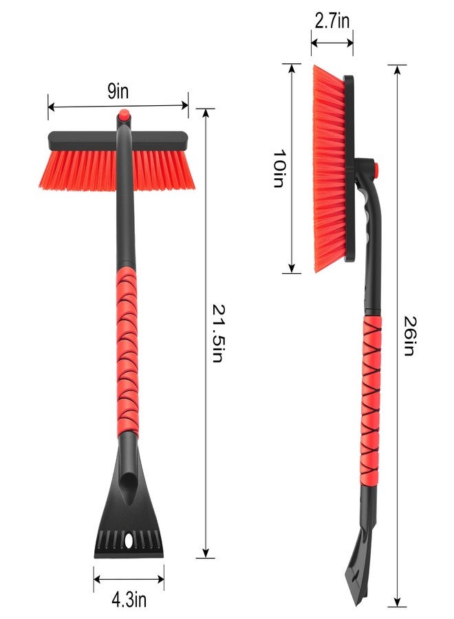 nacena Snow Brush and Ice Scrapers for Car Windshield, Detachable Snow Remover for Cars EVA Foam Grip and Rotatable Brush Head Snow Scraper for Car Trucks SUV, Winter Cars Accessories (Red) - Image 2