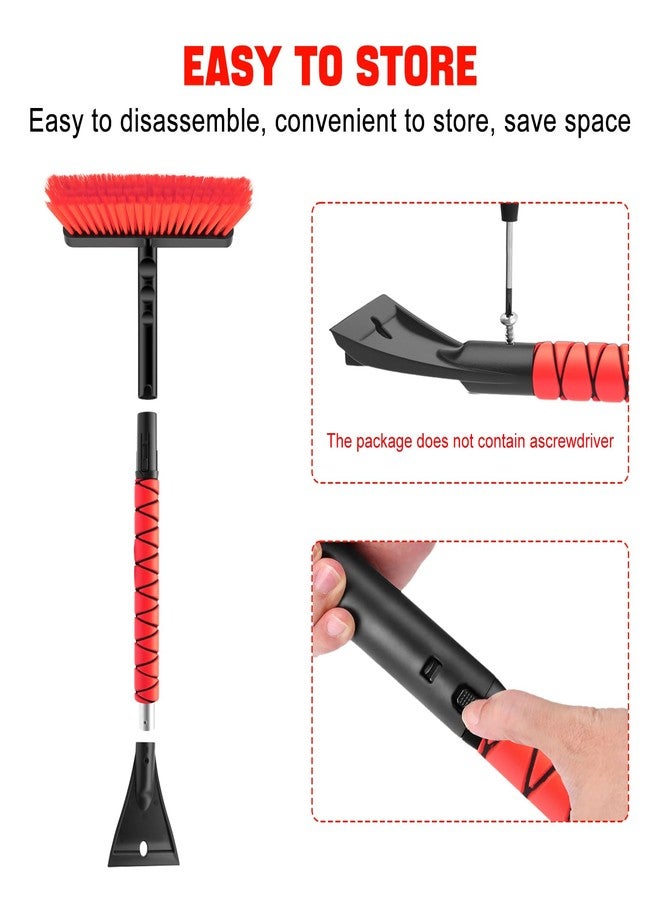 nacena Snow Brush and Ice Scrapers for Car Windshield, Detachable Snow Remover for Cars EVA Foam Grip and Rotatable Brush Head Snow Scraper for Car Trucks SUV, Winter Cars Accessories (Red) - Image 5