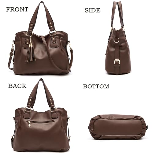Soperwillton Fashion Handbag for Women Shoulder Bag Top Handle Satchel Hobo Tote Bag Purse Set 4pcs - Image 2