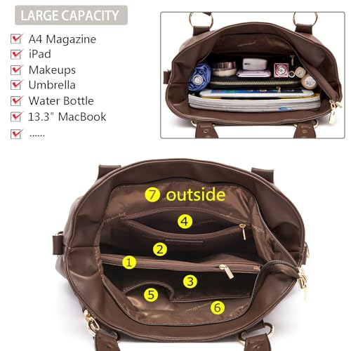 Soperwillton Fashion Handbag for Women Shoulder Bag Top Handle Satchel Hobo Tote Bag Purse Set 4pcs - Image 5
