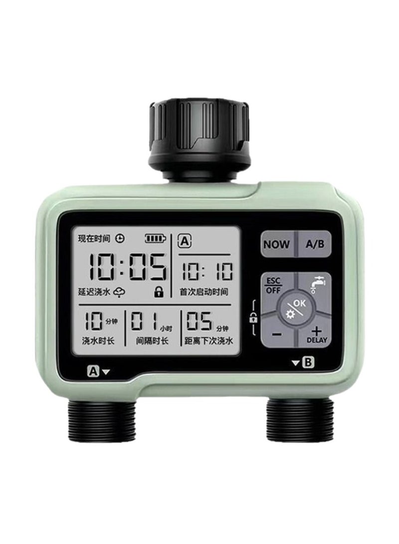 McDou Dual outlet metal copper connector smart watering timer, IPX5 waterproof, suitable for garden, lawn, terrace and farm, with automatic/manual watering and rainfall delay function - Image 1