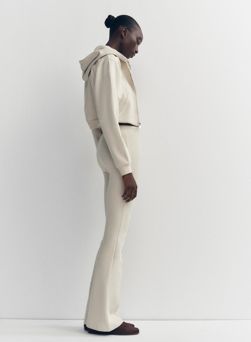 سوفت ستيبس STITCHED INTERLOCK BELL BOTTOM TROUSER BEIGE L  - Image 2